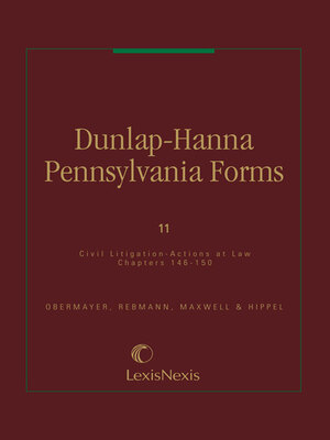 cover image of Dunlap-Hanna Pennsylvania Forms